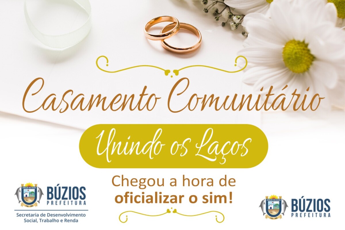 Inscrições para Casamento Comunitário já estão abertas