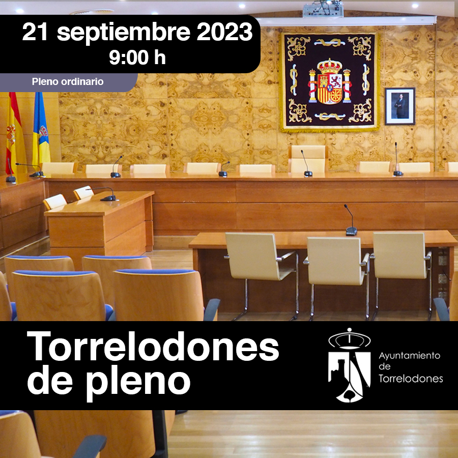 Pleno ordinario el jueves 21 de septiembre a las 9:00 h